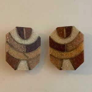 Vintage (70's) Clip on Stone Look Earrings